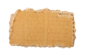 Brown cardboard torn paper edge sheet isolated on transparent background	