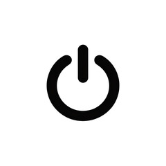 Modern power button icon, simple design for tech, web, app interfaces, and UI elements