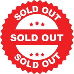 Red 'Sold Out' Product Label or Badge