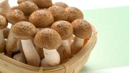 Brown mushrooms in a basket