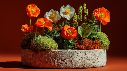 Terracotta flower arrangement