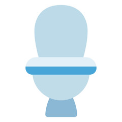 Vector cartoon icon of an empty glass toilet bowl on a white background
