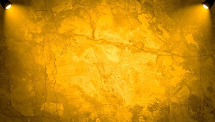 Intensely lit golden textured wall with spotlight accents.