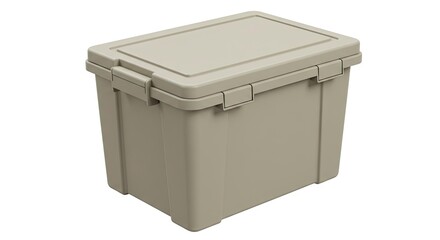 Closed storage bin with lid neutral color