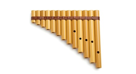 Pan flute isolated on white background