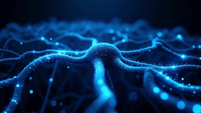 Neural network connections artificial intelligence ai deep learning technology concept art