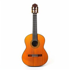 Fototapeta premium Classical guitar, light orange-brown, front view