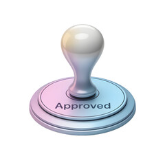 Realistic Rubber Stamp with the Word Approved for Official Document Marking and Confirmation in Corporate Settings