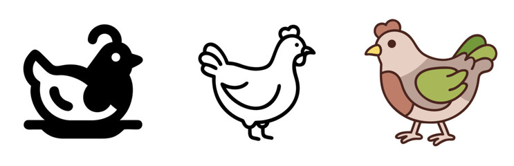 Chicken Icon for Farming, Poultry, Livestock and Rural Agriculture