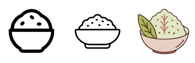 Rice Icon for Farming, Agriculture, Grain, Harvest and Food Production