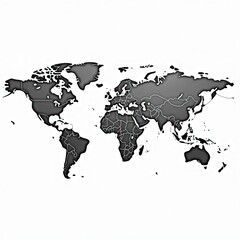 Obraz premium world map on black