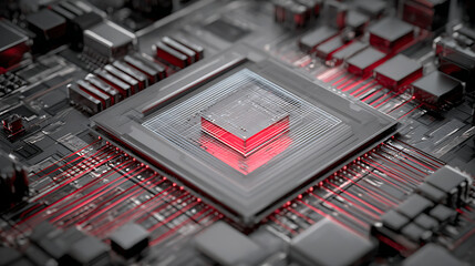 An animated image of a CPU with highlighted internal parts (3)