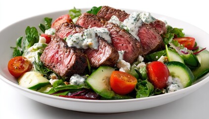 Grilled steak salad platter