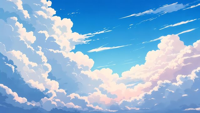 Dramatic sky with sweeping clouds and atmospheric lighting over landscape