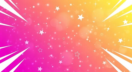 Vibrant gradient background with starburst effect and falling stars