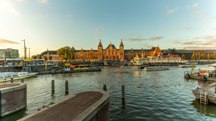 Naklejka premium Dutch architecture in Amsterdam in Holland on june 12th 2025