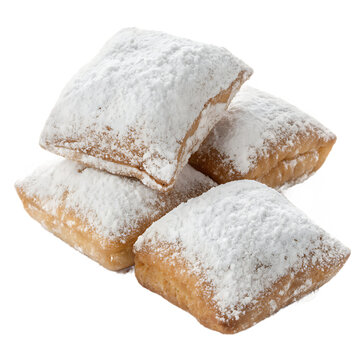 Delicious Beignets Piled High with Powdered Sugar Freshly Made Pastries Ready to Eat Sweet Treat Dessert Food Photography