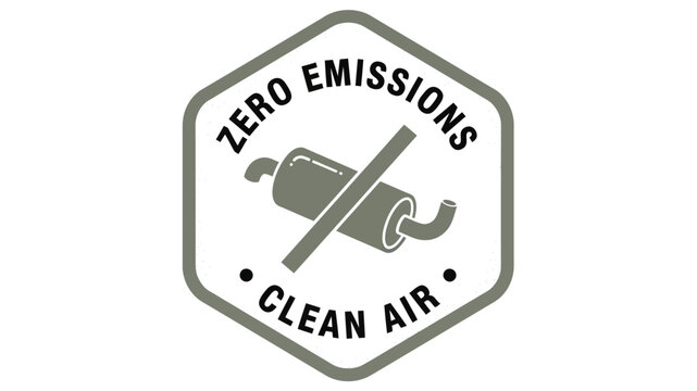 Zero Emissions Clean Air Symbol Eco-Friendly Transportation and Sustainability