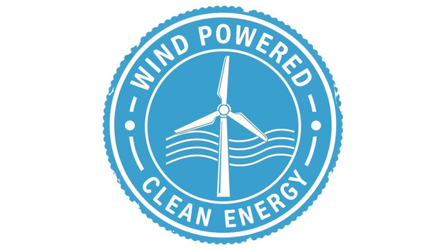 Wind Powered Clean Energy Symbol Sustainable Future Design