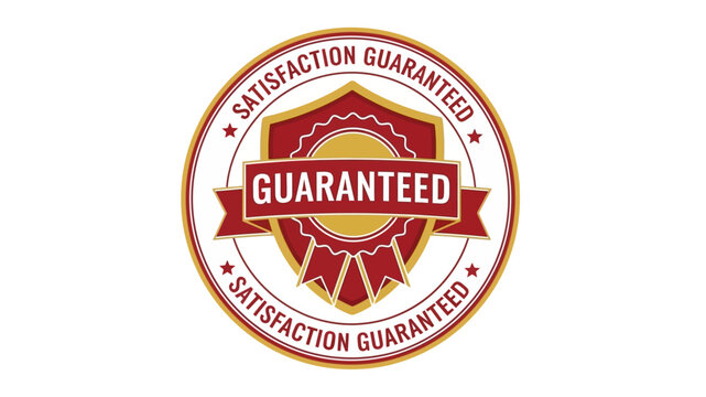 Satisfaction Guaranteed Label Quality Assurance Badge in Vector Format