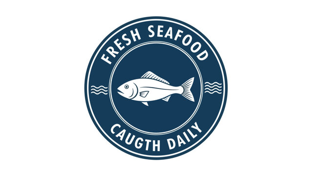 Fresh Seafood Illustration of Fish Daily Catch Emblem for Restaurant or Market