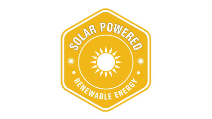 Solar Powered Renewable Energy Badge - A Symbol of Sustainable Electricity and Green Power