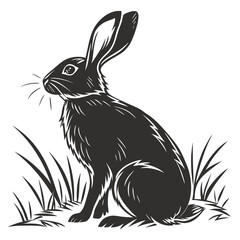 black rabbit vector illustration
