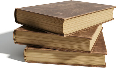 Stack of antique leather-bound books with ornate spines, vintage literature and historical volume collection