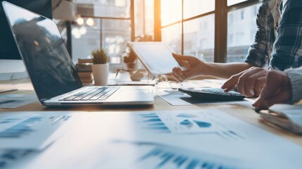 The dynamic workspace showcasing productivity with digital tools and collaboration.