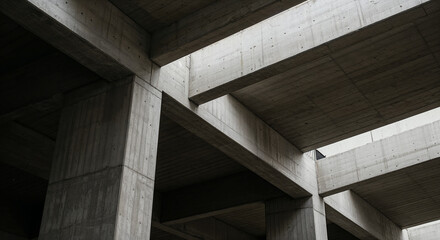 Obraz premium Concrete wall featuring structural columns