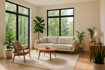 Naklejka premium modern living room with sofa