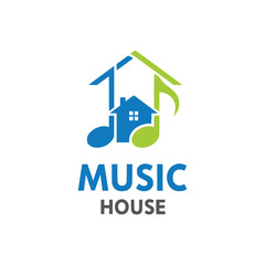 House music logo template. vector illustration