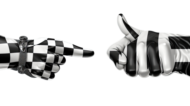 Monochrome hand symbol with cross and chevron graphic png on white background
