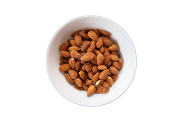 almonds in bowl isolated