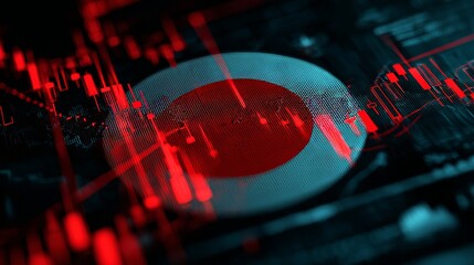 Japan Economy Risk Concept with Digital Stock Market Loss