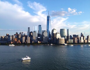 Obraz premium Panoramic city skyline over water (1)