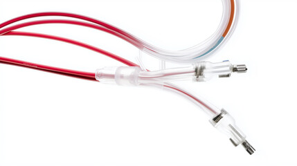 Surgical suction tube, operation theater instrument, (clean modern detail, white and transparent  isolated background