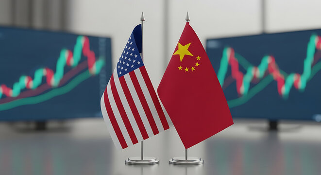 Economic interplay visualization between united states and china with stock