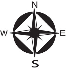 Compass icon. West, north, east, south arrow direction symbol. Sign navigation vector