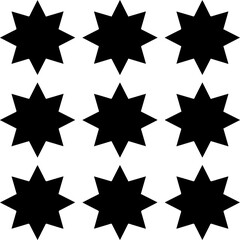Obraz premium Geometric Starburst Pattern Seamless Black and White Design, Ideal for Print and Digital Projects. High-Resolution Vector Illustration, EPS Format
