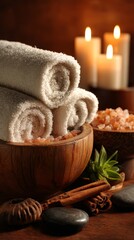 Mindfulness and Self Care Concept with Warm Spa Still Life