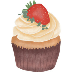 cupcake with chocolate icing