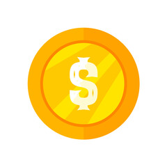 Golden dollar coin - vector icon