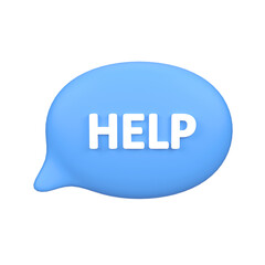 Help Text Bubble isolated 3d render icon illustration