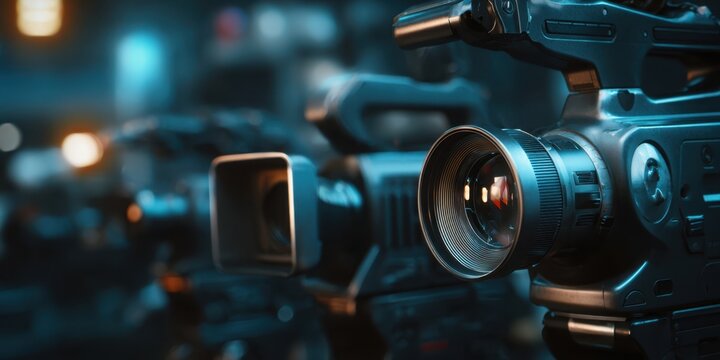 The collection of professional cameras capturing cinematic moments.
