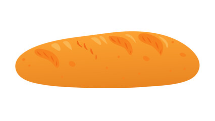 Illustration of a loaf of bread with a golden crust, , representing bakery products and staple food for meals