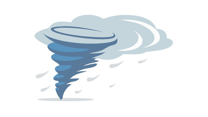 Illustration of a tornado, a natural disaster caused by a violent rotating column of air in contact with both the surface