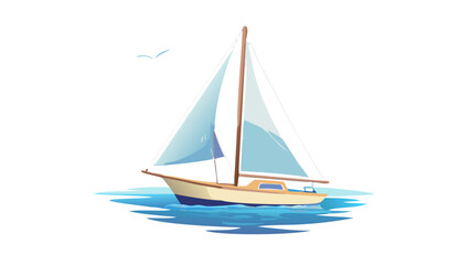 Fototapeta premium Illustration of a sailboat sailing on the sea, , perfect for summer vacation and marine adventures on the ocean