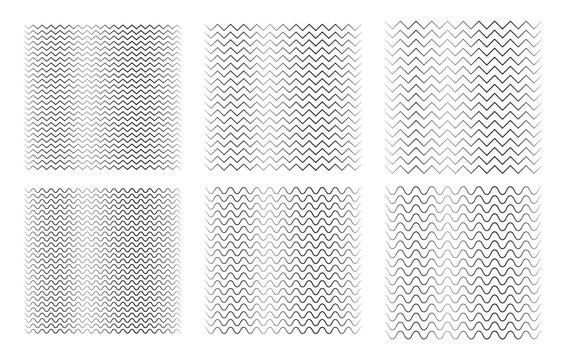 Vector illustration of various zig zag pattern designs