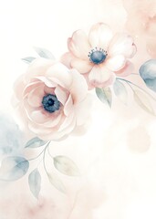 Dreamy Watercolor Floral Wedding Arrangement with Anemones, Blush Peonies and Ivory Blossoms 117
